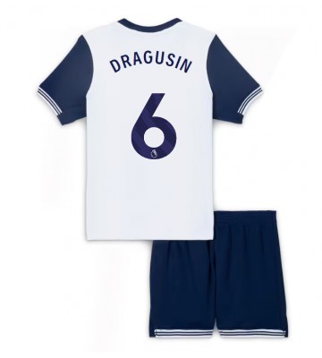 Tottenham Hotspur Radu Dragusin #6 Primera Equipación Niños 2024-25 Manga Corta (+ Pantalones cortos)